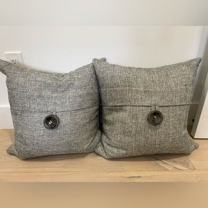Set of 2 heather gray decor pillows